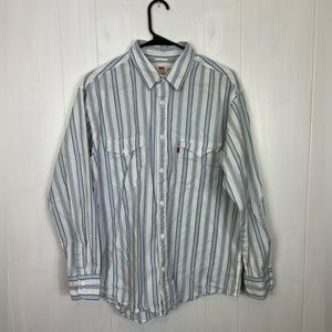 Levi’s Oversized Striped Button Down Shirt Sz M